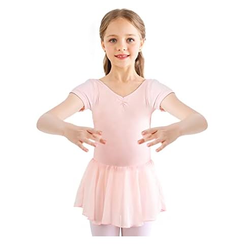 Kinder Ballettkleidung Mädchen Ballettkleid Kurzarm Langarm Balletttrikot Ballettanzug Tanzkleid Tanzbody aus Baumwolle Cover