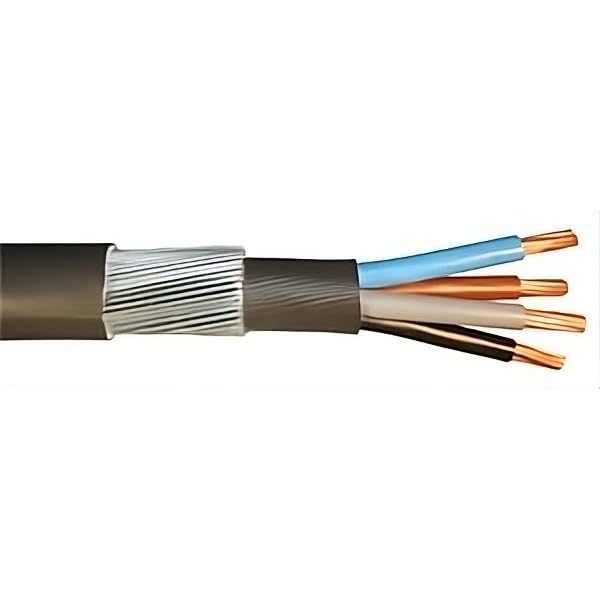 6mmยฒ 4 Core SWA Armoured Electric Cable โ BS5467 PVC, Coloured Cores โ Steel Wire Armoured Power Cable for Outdoor & Underground Use (15 Metres)