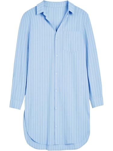 Image of Runcati Womens Button Down Shirts Linen Cotton Long Sleeve Blouse Tunic Tops Cover Up Shirt Loose Beach Bikini Dress