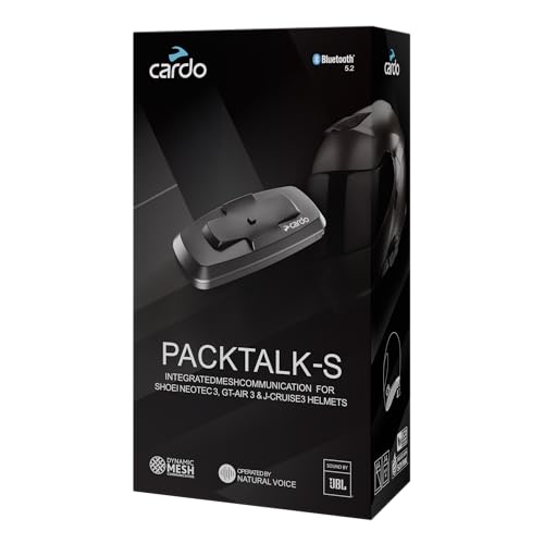 Solución integrada Compatible con los Cascos Shoei de Tercera generación (GT Air 3, NEOTEC 3 y J Cruise 3). Incluye Las Funciones de Packtalk.