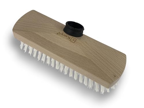 Balai Brosse Lave-Pont Nylon Blanc Haute qualité | Monture Bois | pour Laver, récurer Les ponts, Les carrelages et Les sols | Gamme KAROP'S | sans Manche |...