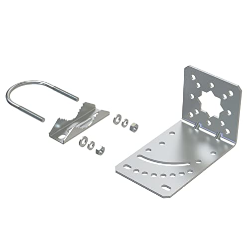 Aimeboost Pole Mount Bracket To Wall Hardware Accessories For Outside Home Antenna Pole Holder Antenna Pole Mount Kits [ Without The Pole ] Adjustable Angle #TOP1