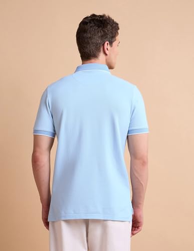 Image of U.S. Polo ASSN. Solid Slim Fit Polo T Shirts for Men - 100% Cotton, Half Sleeves Mens Tshirt
