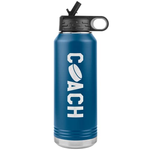 JFWcreations Hockey Coach Water Bottle - 32oz Insulated Engraved Stainless