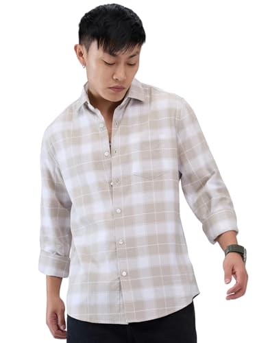 Image of VASTRADO Greige & White Checkered Shirt