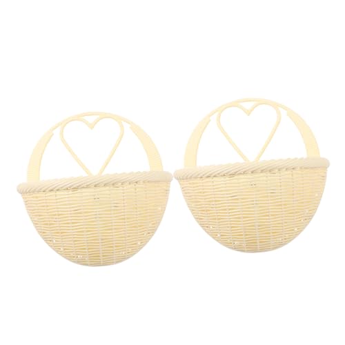 BESPORTBLE Hanging Planters Simulated Rattan Pots Wall Decor Baskets Wall-Mounted Pot Set
