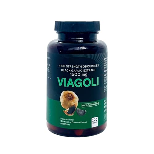 Garlic Capsules 1,500mg | 120 Count | High Strength Odourless Garlic Extract | Heart, Blood Pressure & Immune Support | Vegetarian Supplement | UK