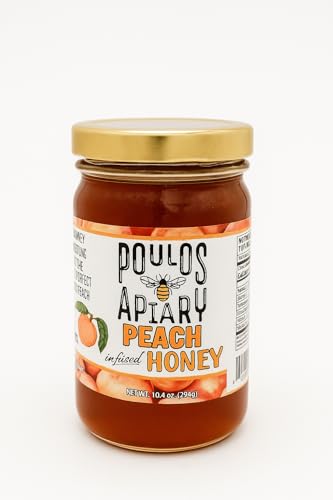 Miel infusionada con durazno Poulos Apiary 10.4 oz