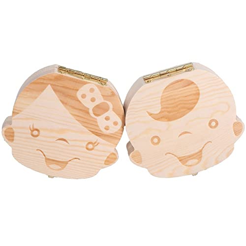 Baby Tanden Save Box, Tanden Box Save Organizer voor Baby Kids Houten Tandendoos Kinderen Souvenir Gift - Image 4
