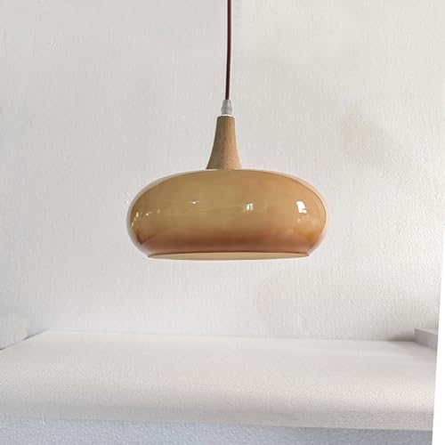Lámpara colgante naranja de diseño mid century para comedor y ambientes retro elegantes