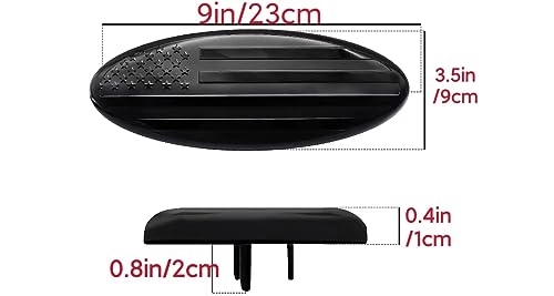 9 "(About 22.9 cm) Flag of The United States Badge, Front Grille Tailgate Badge Oval 9" x3.5, Decal Badge nameplate for F150, F250, F350, Edge, Explorer, Range (Black) - Thumbnail 4