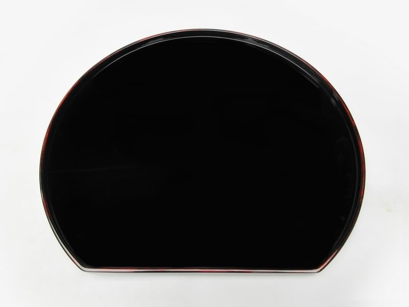 Amazon.co.jp: 輪島塗 半月盆 □ 輪堂 卓上膳 折敷 約37.8×約34cm 5客 