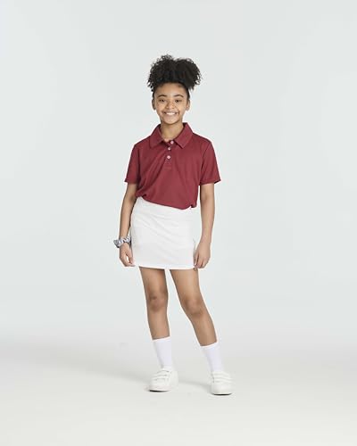 Image of 3 Pack Girls' Mesh Polo Shirts Short Sleeve Collared School Uniform Tops | Sizes 4-18, Quick Dry Performance Knit, Easy Care Everyday, Back To Class Ready, Plain Smart Collar, Golf