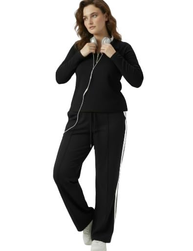 Image of Women's Top & Jogger Set | Stylish Co-Ord Set for Women |Top & High Waist Jogger Pants Set for Ladies | Stretchable Cotton Gym Wear, Activewear & Loungewear Tracksuit|women top jogger set