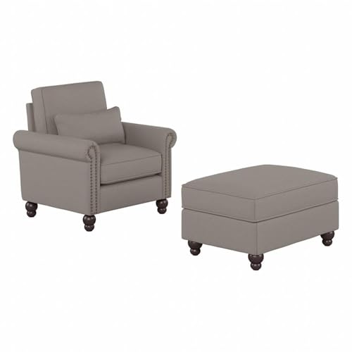 Sillón Plegable Beige con Tela y Estructura Metal Madera miniatura 1