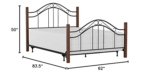 Hillsdale Furniture Matson Bed With Frame, Queen, Cherry/Black #TOP1