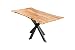 Produktbild SAM Esszimmertisch 160x85cm Lyon, echte Baumkante, Akazienholz naturfarben, massiver Baumkantentisch mit Spider-Gestell Mattschwarz, Esstisch im Industrial-Design