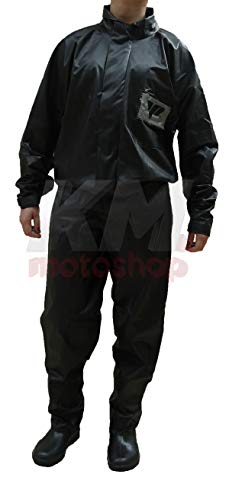 Kit Capa de Chuva PVC Motoqueiro M + Polaina P + Luva Impermeável