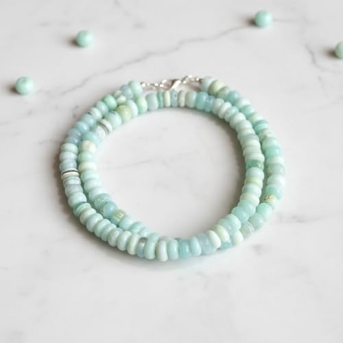 Collier opale naturelle du Pérou multicolore 8mm - Cadeau idéal
