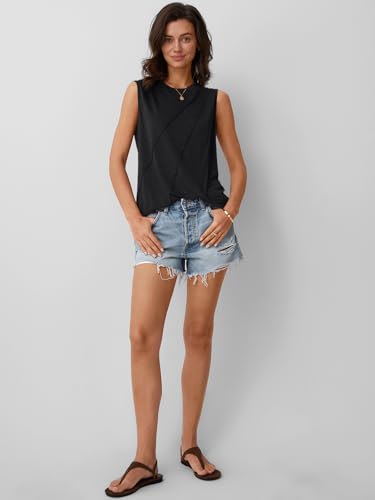 AUTOMET Womens Summer Tank Tops Spring Sleeveless T Shirts Business Casual Dressy Clothes Fashion Trendy Outfits 2025 Black XL - Image 5