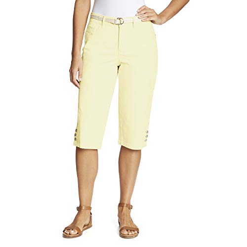 Gloria Vanderbilt Women's Mila Belted Skimmer Short, Starlight Yellow, 6