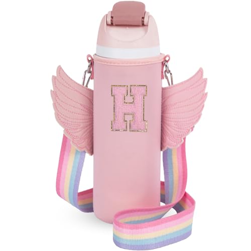 Sac de transport pour bouteille d'eau 700ml gourde rose avec sangle épaule