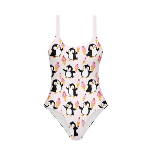 Image of One Piece Bathing Suit for Teen Girls Comfy Crewneck Backless Bathing Suit