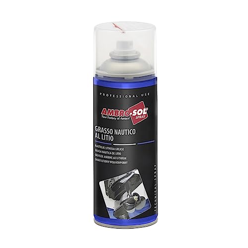 Ambro-Sol - G003 Grasso Nautico Spray al Litio, Lubrificante Specifico nel Settore Nautico, Bomboletta Spray in Banda Stagnata 100% Riciclabile all'Infinito da 400 ml