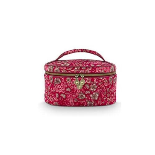Pip Studio Cleo Kosmetiktasche gesteppt Daisy Dreams rot 26cm