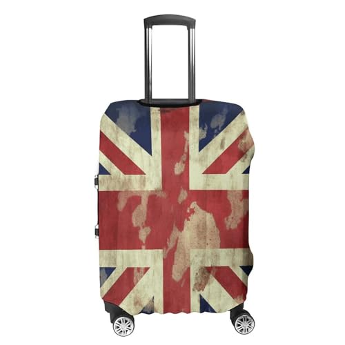 Travel Luggage Cover Elastic Suitcase Protector Anti-Scratch Washable Vintage Union Jack British Flag Luggage Sleeve Tsa Approved Carry on Covers Baggage Cover Fits 18-32 Inch Luggages4