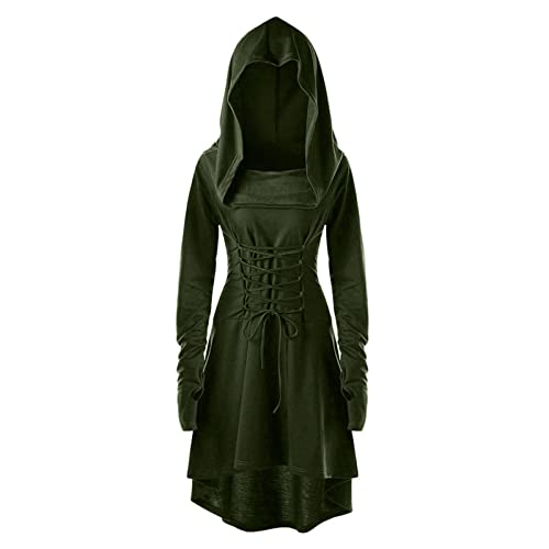 Robe de costume femmes pull à capuche lacets haut et bas bandes armée