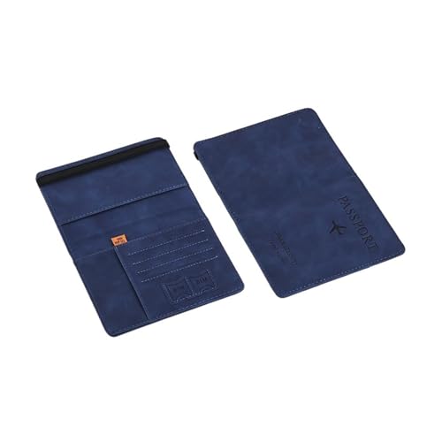 Cartera para pasaporte y tarjetas de visita para hombre de piel sintética