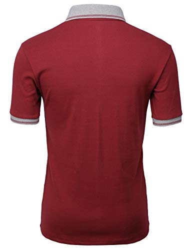 image for H2H Mens Casual Slim Fit Short Sleeve Button Down Color Effect Collar 