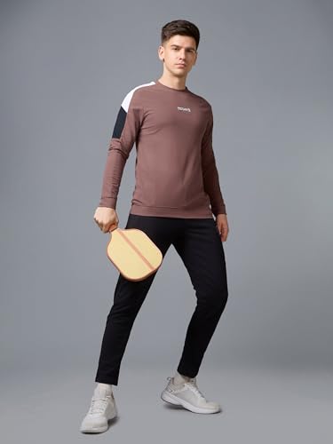 Image of TECHNOSPORT Men's Colorblock Full Sleeve T-Shirt MATPIQ Quick Dry Slim Fit Round Neck Sports Tee for Gym Casual Layering Wear UPF50+ Anti Odour