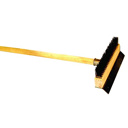 Thunder Group Long Wood Handle Pizza Oven Brush, 37-Inch