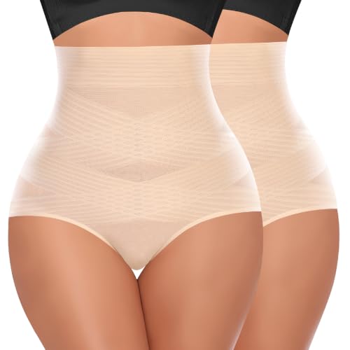 Image of Werena Tummy Control Shapewear Panties for Women High Waisted Body Shaper Slimming Shapewear Underwear Girdle Panty