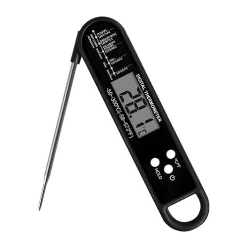 GLANSI Digital Meat Thermometer - Digital Meat Temp Probe | Instant Read Meat Thermometer for Cooking Grill | Waterproof W/Backlight for Food Thermometer | Oven, Air