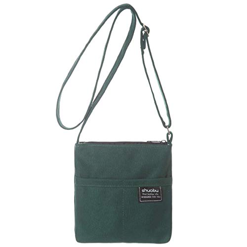 NEICOA Canvas Crossbody Bags for Women Mini Purses for Women Crossbody with Zip Closure (Green)