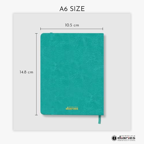 Image of Jhingalala Diaries - Hardbound Leather Cover Pocket Size Corporate Executive Diary Notebook I Pocket Diary For Men and Women I A6 Size I 80gsm Paper I 192 Ruled Pages (Teal)