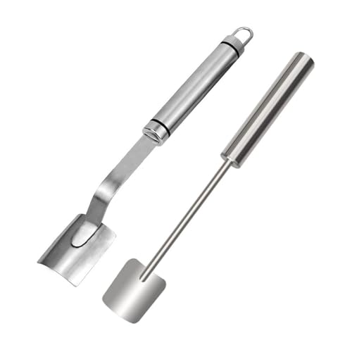 2 セットのステンレス鋼のトウモロコシの皮むき器実用的な穂軸リムーバー革新的なトウモロコシ処理ツールキッチン用品ロングハンドルシャッカー