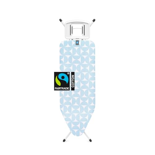 Image of Brabantia XL Comfort Ironing Board with Solid Steam Iron Rest | Large (Size C) | Fairtrade Fresh Breeze Cover | Adjustable Height (27-38 inch), Easy Fold, Anti-Collapse Lock, Non-Slip Feet