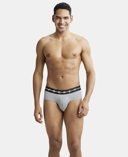 Image of Jockey NY15 Men Super Combed Cotton Elastane Stretch Solid Brief with Ultrasoft Waistband