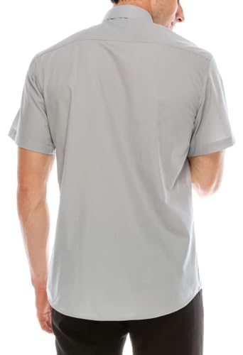 Mens Short Sleeve Solid Color Dress Shirts3