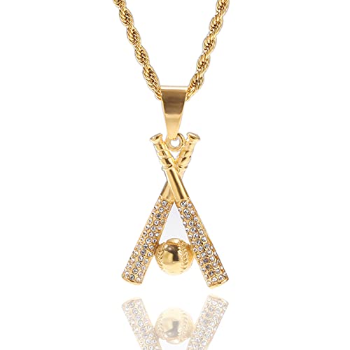 Baseball Chain Stainless Steel Baseball Necklaces Pendant Necklace for Men Women