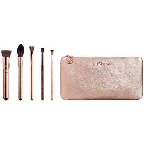 Sigma Beauty Iconic   Juego de 5 brochas de maquillaje y bolsa de maquillaje