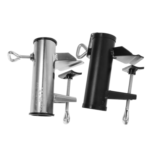 BAZEITFLOW 2 pièces Pince Parasol Extérieur Réglable Support Parasol Terrasse et Balcon Fixation Stable pour Ombrelles de Jardin Plage et Table Compacte Anti-Vent