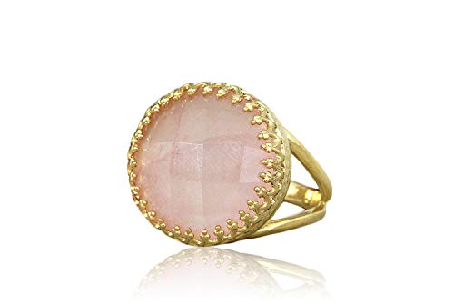 Bague en quartz rose comme bague d'anniversaire et cadeau idéal