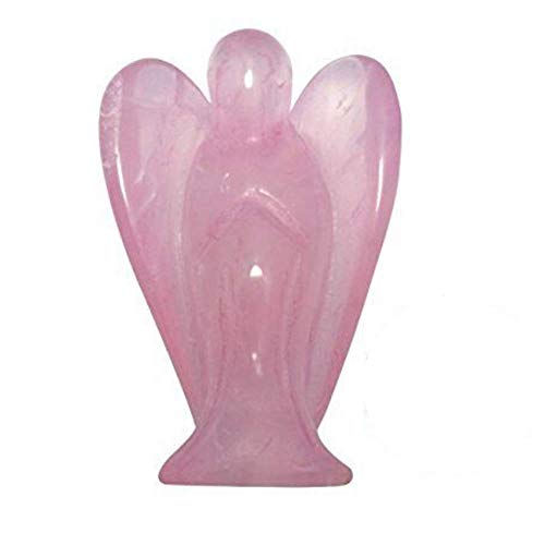 Rose Quartz Roller | Pink Jade Roller 100% Natural Crystal Stone | Anti Aging Facial Massager | Slimming Healing Massage Tool For Face Eye Skin | 2 in 1 Including Rose Quartz Angel