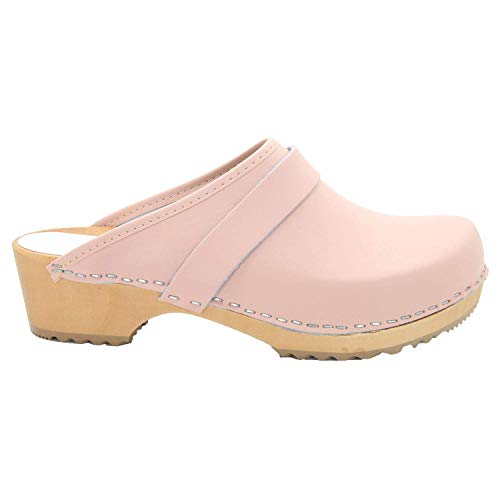 Image of Bjork Maja Wood Open Back Leather Clogs