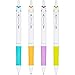 PILOT Acroball PureWhite Advanced Ink Refillable & Retractable Ball Point Pens with Turquoise/Orange/Purple/Lime Accents, Fine Point, Black Ink, 4-Pack (31896)